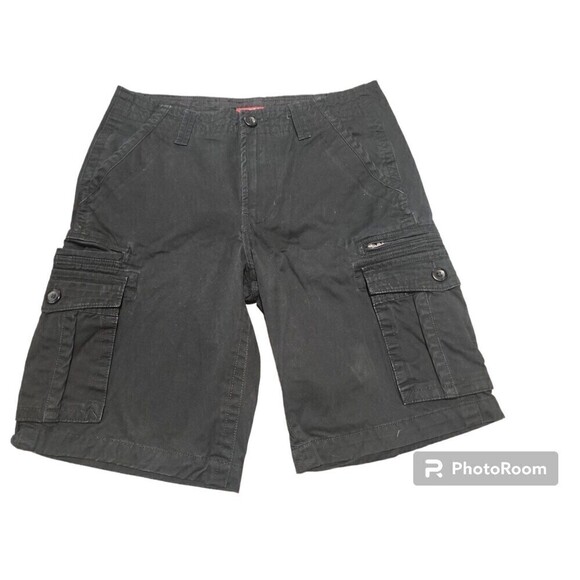 Guess Casual Black Cargo Shorts for Men Solid Color Sweat Shorts with Zipper - Picture 9 of 9